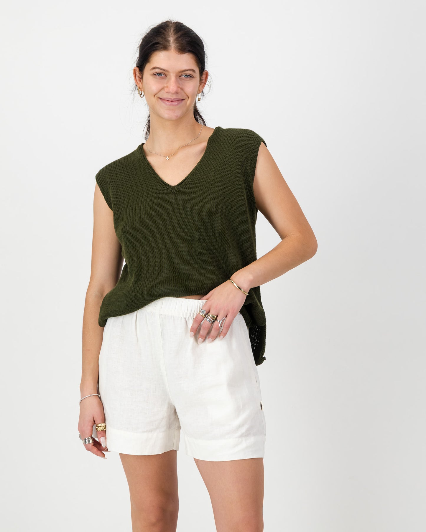 Womens Linen Resort Short