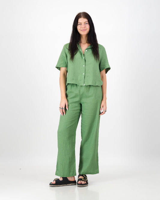 Womens Linen Wide Leg Pant