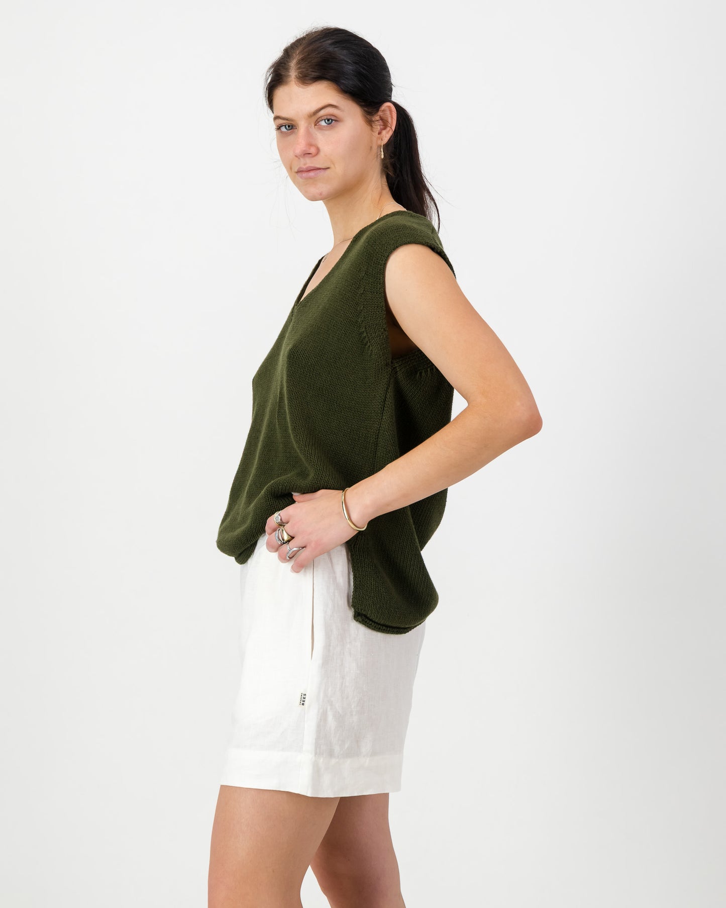 Womens Linen Resort Short