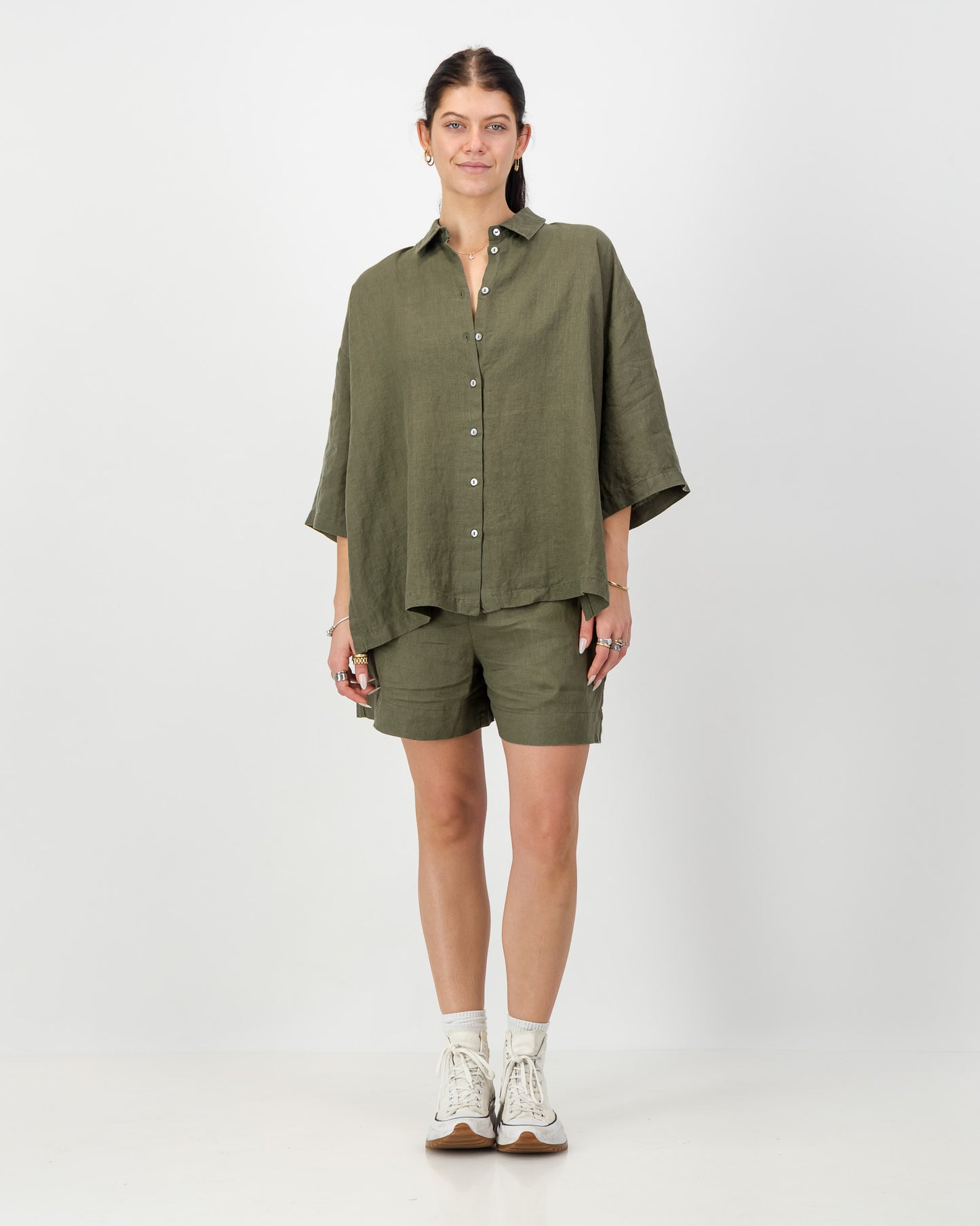 Womens Linen Resort Short