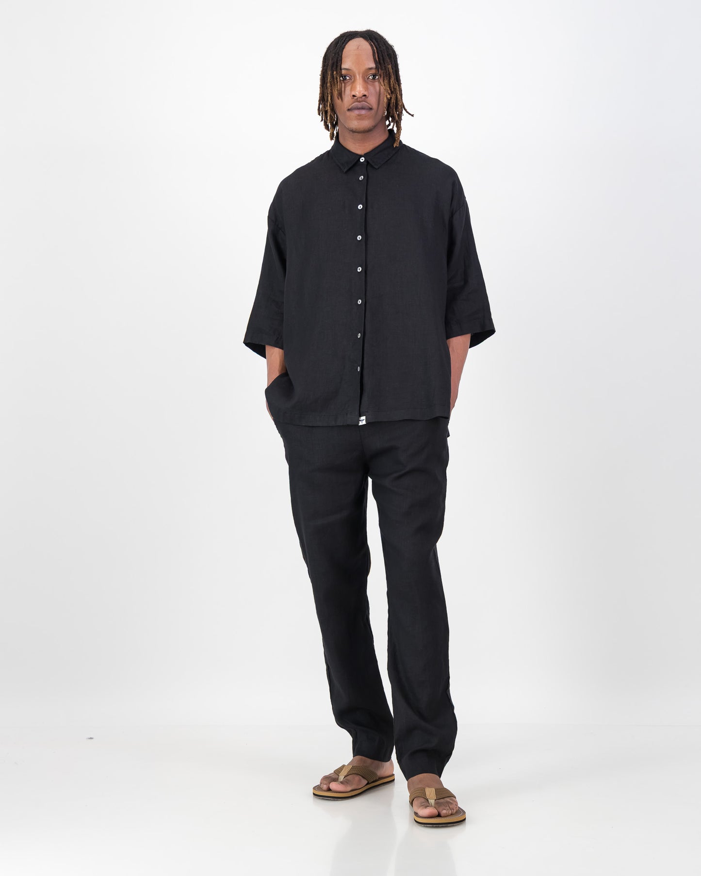 Uni Linen Drawstring Pant