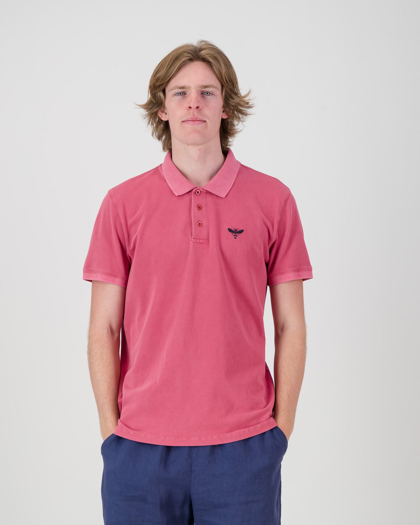 Pigment dye polo shirt