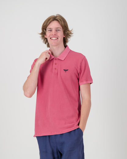 Pigment dye polo shirt