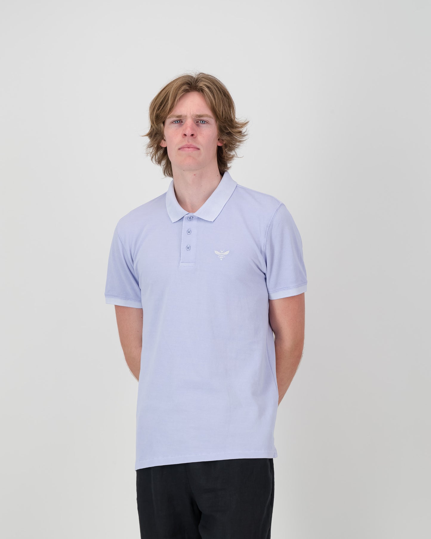 Pigment dye polo shirt