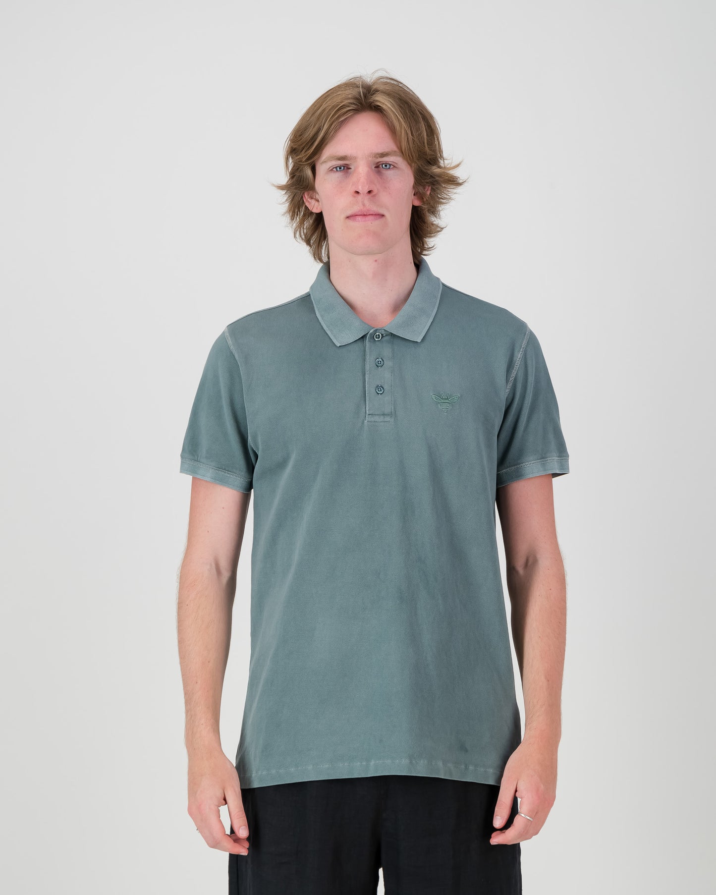 Pigment dye polo shirt