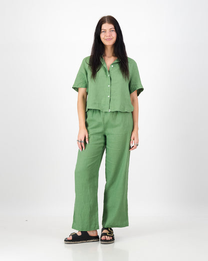 Womens Linen Wide Leg Pant