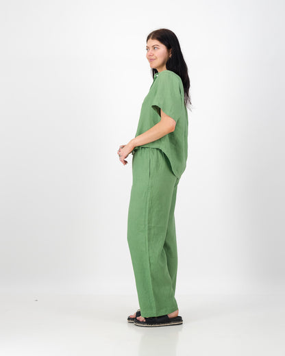 Womens Linen Wide Leg Pant