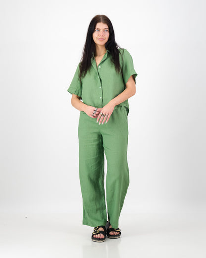 Womens Linen Wide Leg Pant