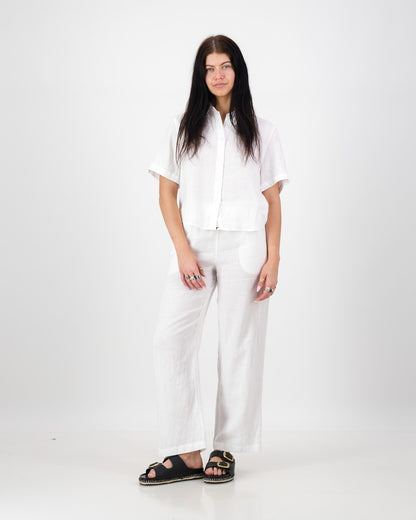 Womens Linen Wide Leg Pant