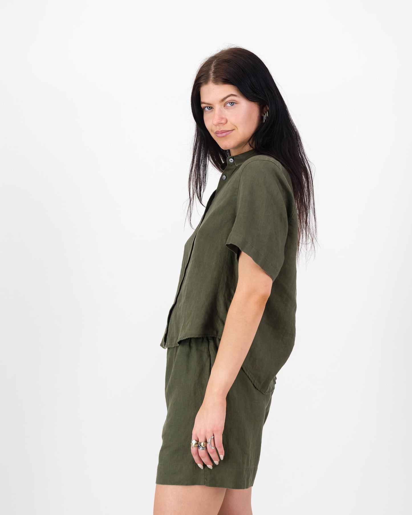 Womens Linen Resort Short
