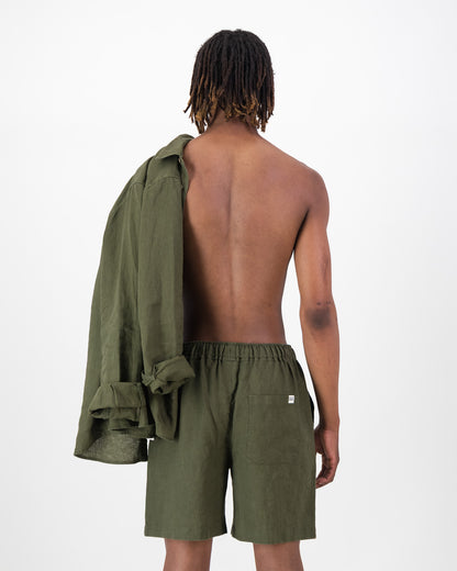 Mens Linen Drawstring Shorts