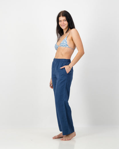 Womens Linen Wide Leg Pant